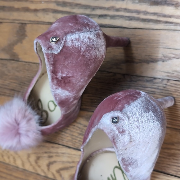 Sam Edelman Pink Velvet Pump Heels - Picture 8 of 12